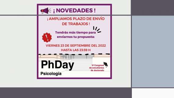 El PhDay Psicología 2022 se celebrará el viernes 7 de Octubre
